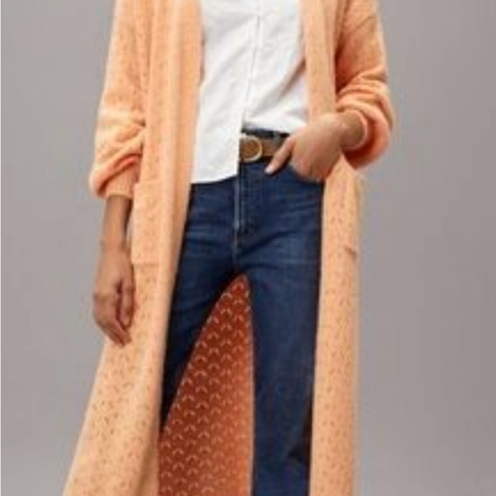 FRNCH Women's Apricot Long Cardigan